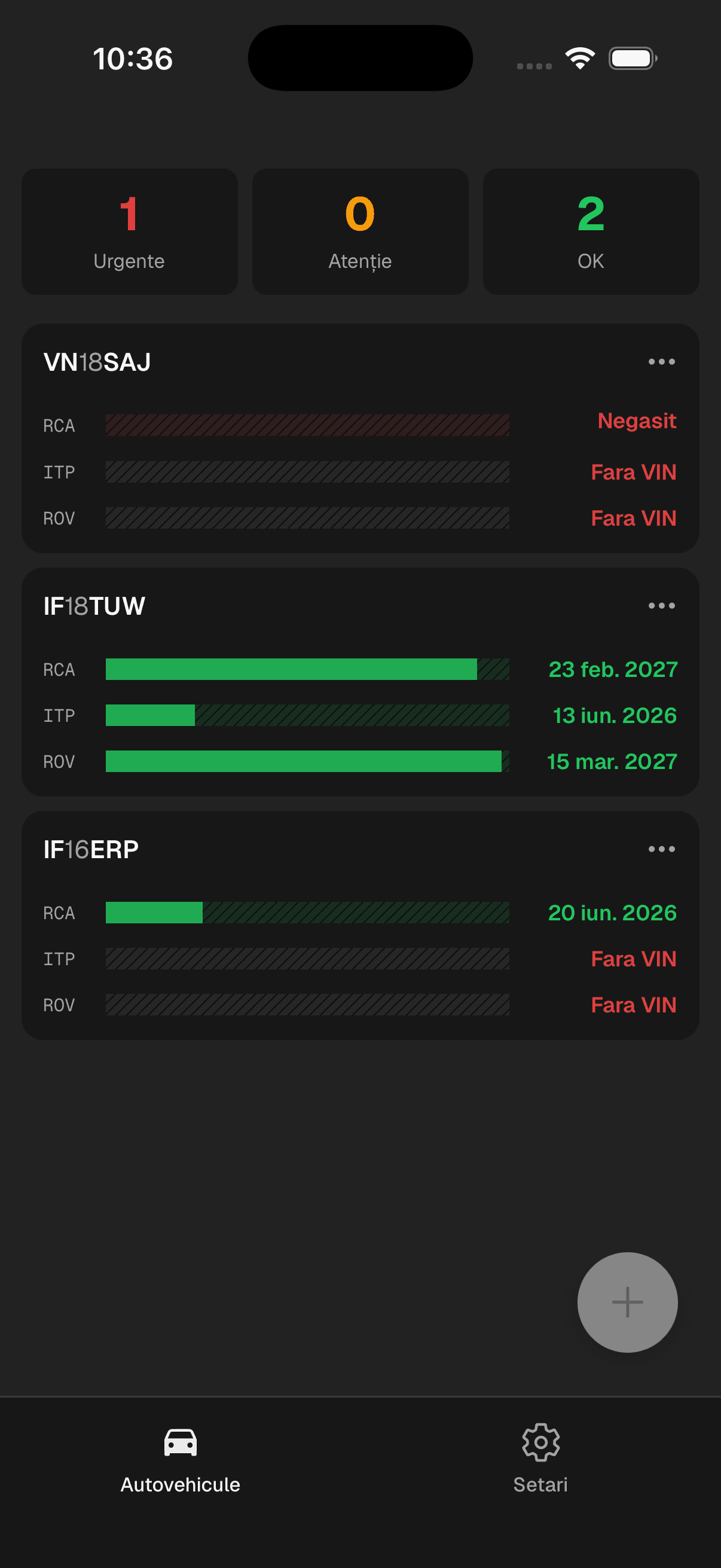 Captura ecran aplicatie VerificRCA - notificari expirare RCA Android iOS